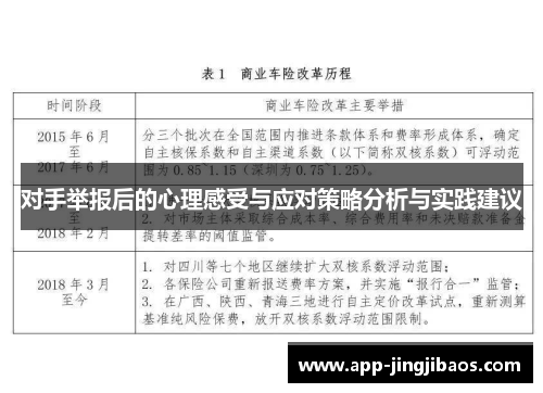 对手举报后的心理感受与应对策略分析与实践建议